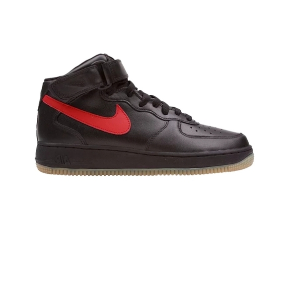 Nike Air Force 1 Mid Black Varsity Red SZ 14 - Picture 1 of 9